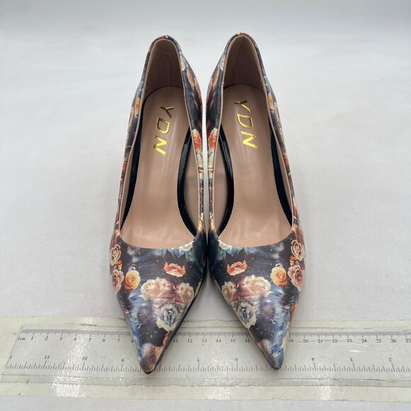 YDN Blue Flower Pointed Toe Slip on Pumps Special High Heel Shoe for Party Lady - Picture 4 of 9